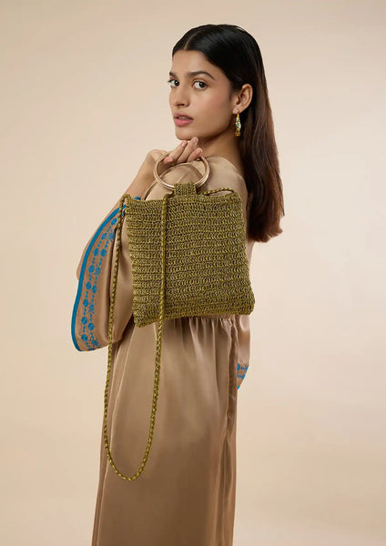 Shimmering Henna Metallic Bag