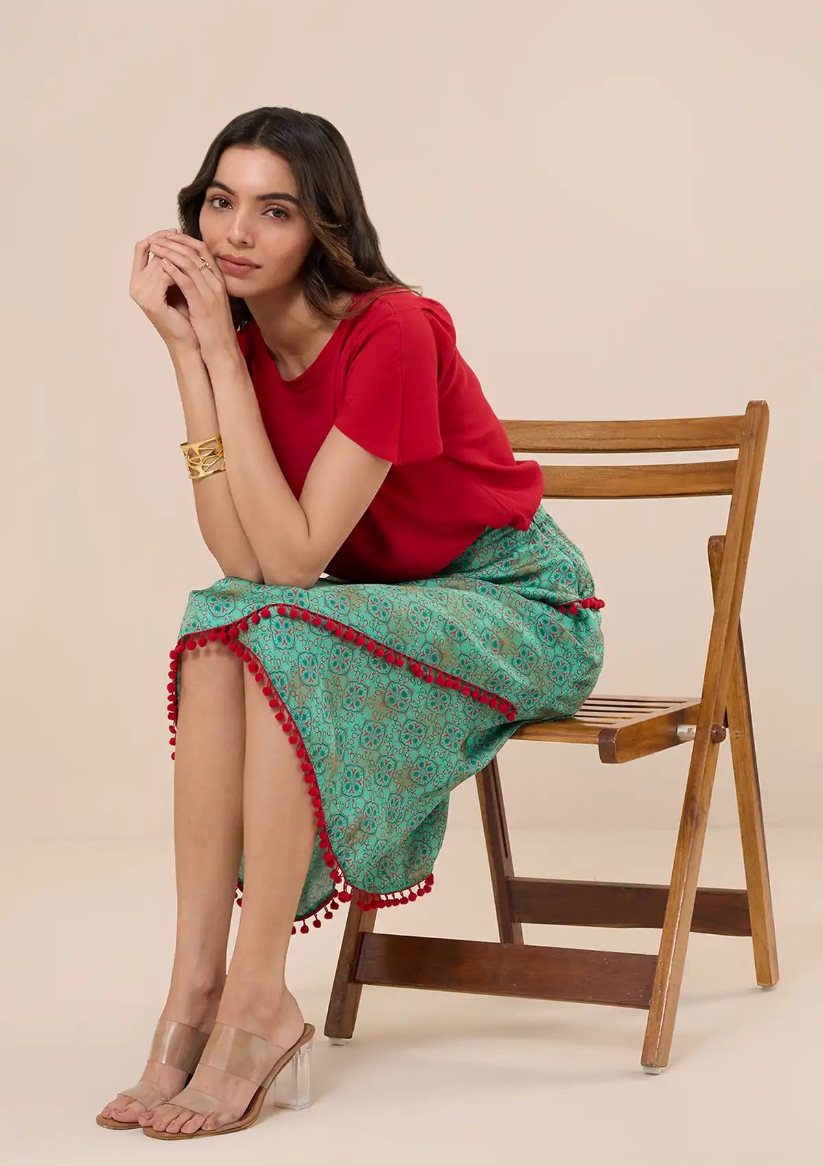 Shuruq - Layered Moroccan Printed Skirt for women