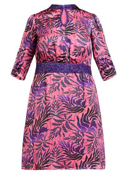 Buy Silken Whisper - Printed Embellished Mini Party Dress Online