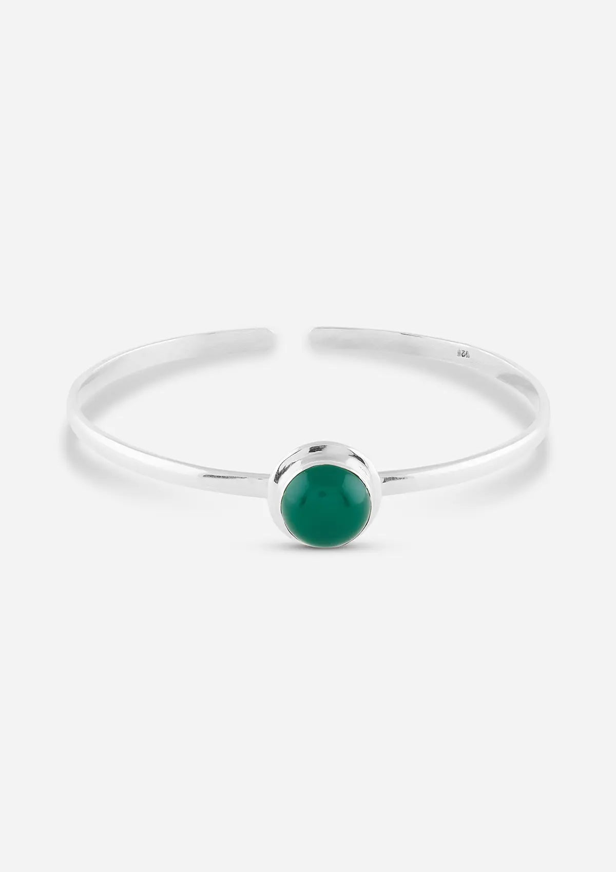 Buy Silver Bracelet With Green Onyx Stoney Online