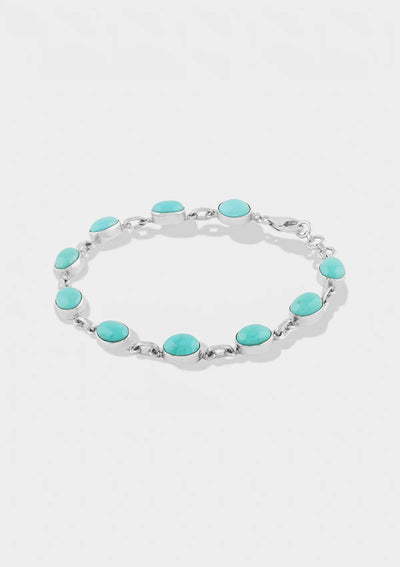 Buy Silver Bracelet studded with Turquoise Gemstones Online