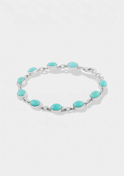 Buy Silver Bracelet studded with Turquoise Gemstones Online