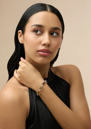 Silver Bracelet with Natural Gemstones