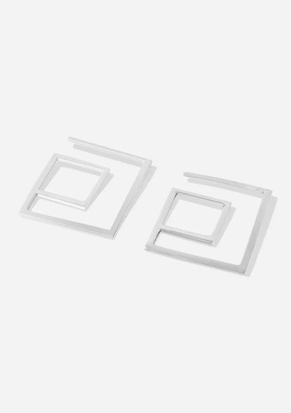 Buy Silver Diagonal Square Earring Online
