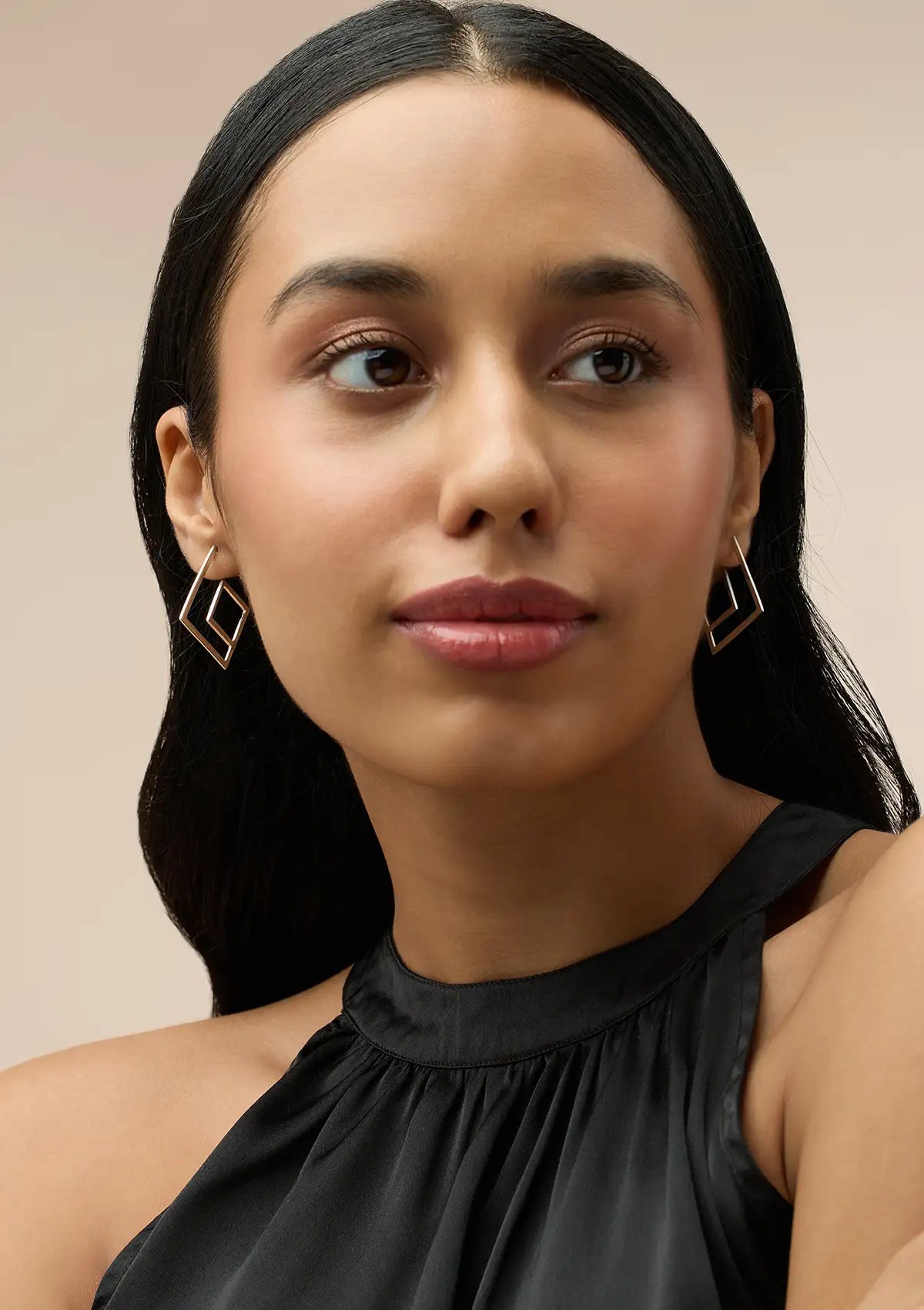 Buy Silver Diagonal Square Earring 