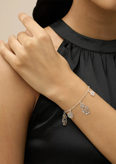 Silver Owl Charm Bracelet