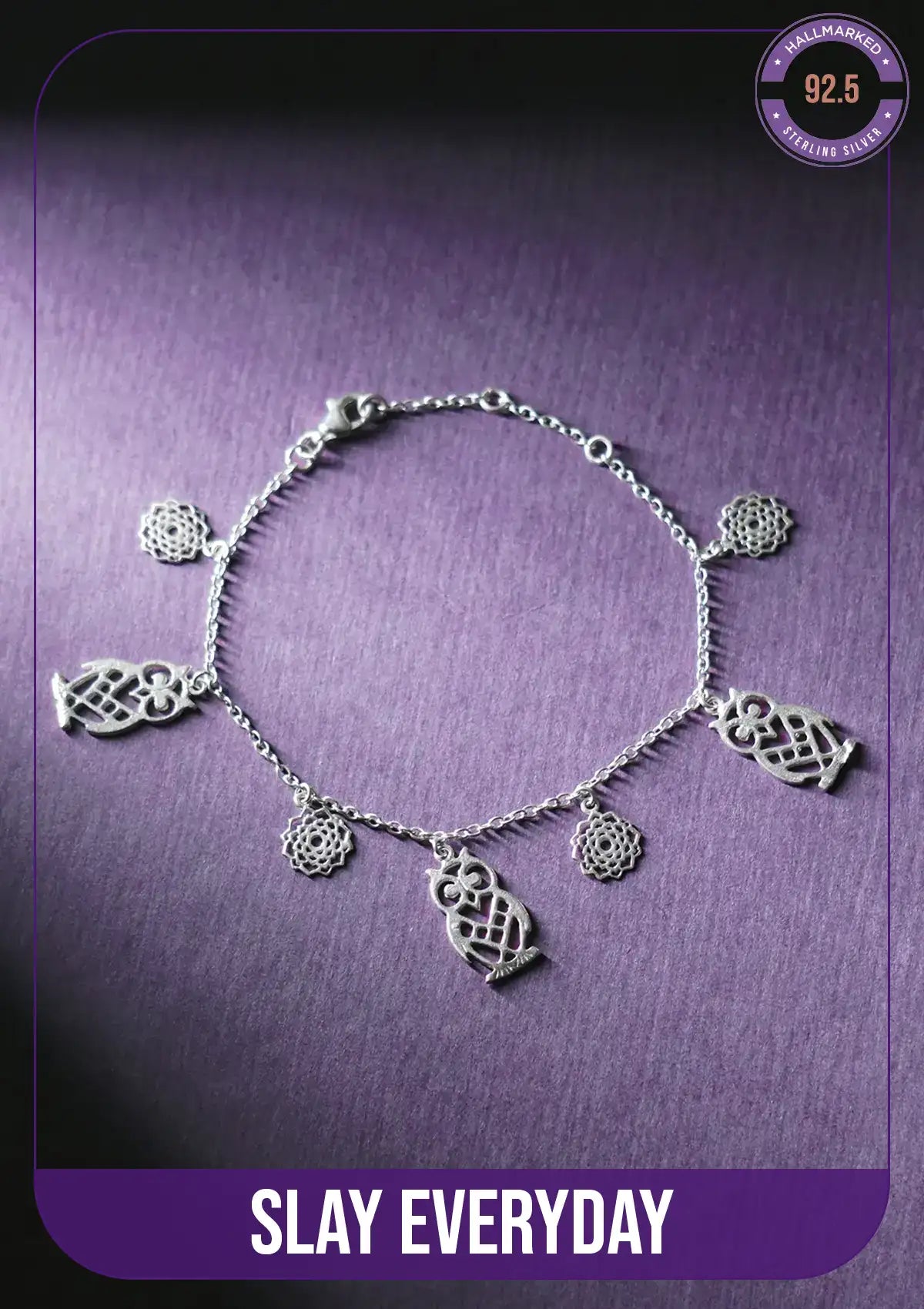 Silver Owl Charm Bracelet