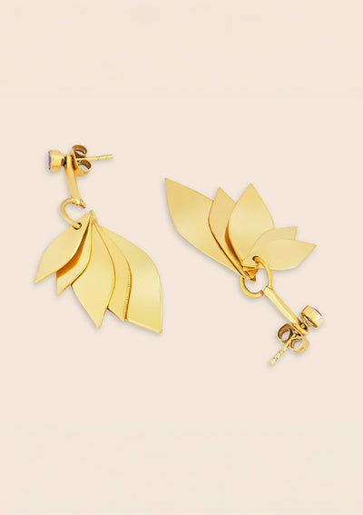 Statement Leaf Drop Earrings for  Women