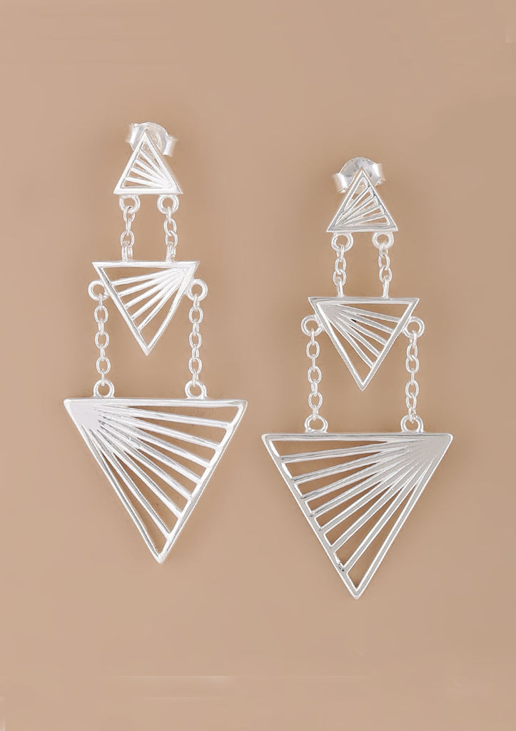 Tiered Triangle Dangler Earring