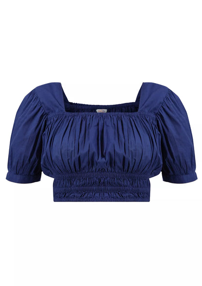 Tequila Tango - Shirred Navy Blue Top