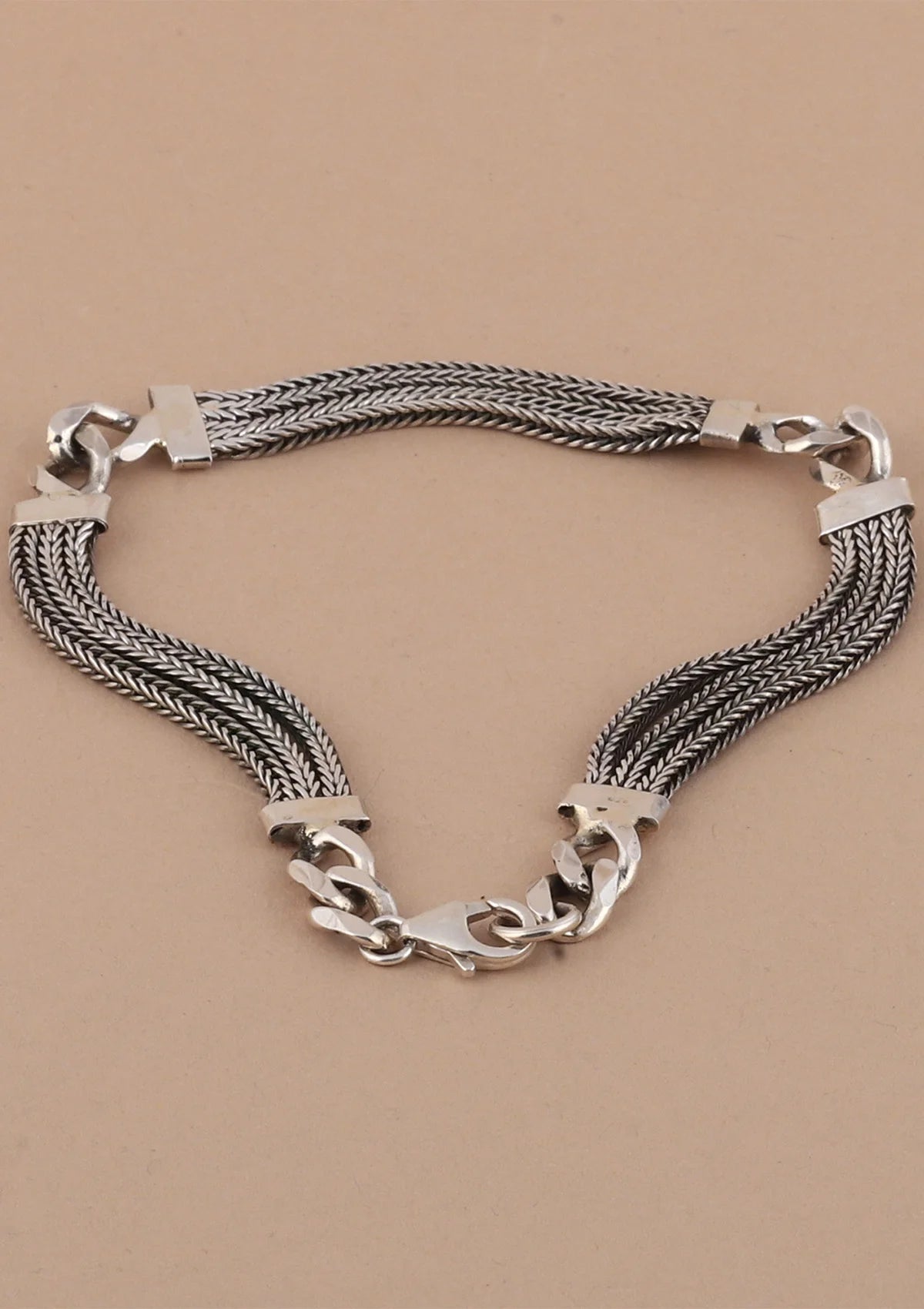 Three-layered Chain Silver Bracelet Online