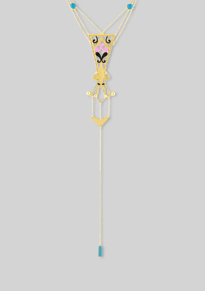 Three Layered Enamel Necklace Online