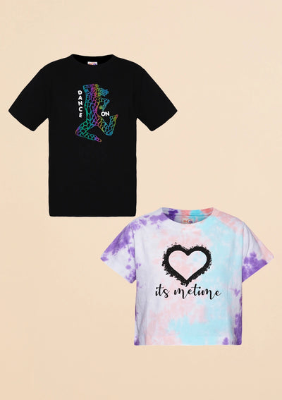 Tie-Dye Pop & Holographic T-shirt Combo