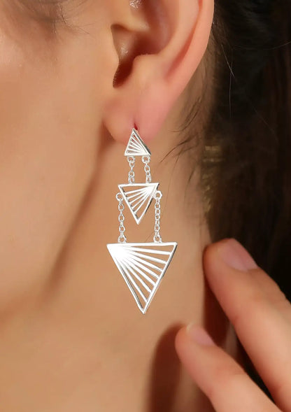 Tiered Triangle Dangler Earring Online
