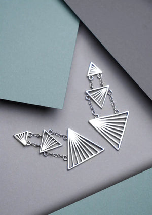 Tiered Triangle Dangler Earring