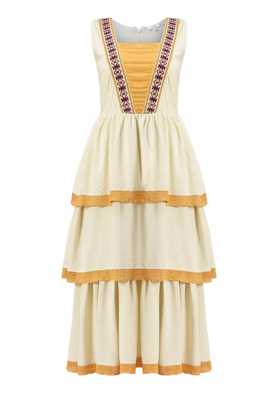 Buy Tierra - Aztec embroidered tier dress Online