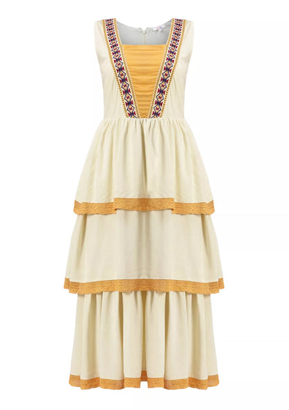 Buy Tierra - Aztec embroidered tier dress Online