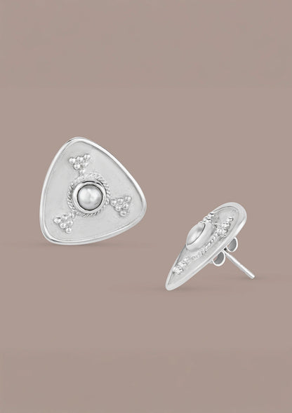 Triangular Pearl Stud Earrings Price