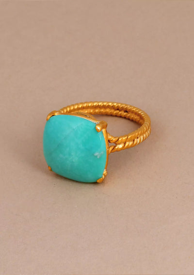 Turquoise Studded Silver Ring