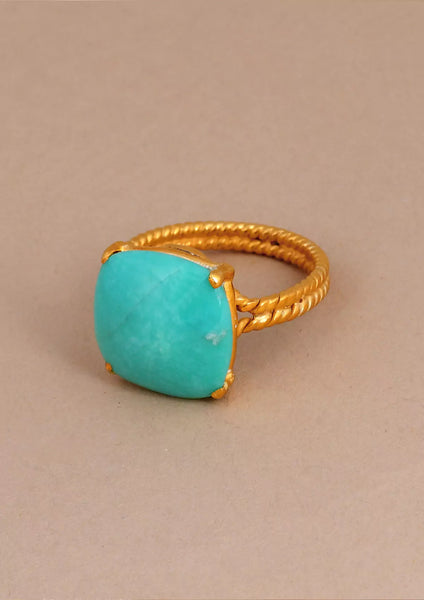 Turquoise Studded Silver Ring
