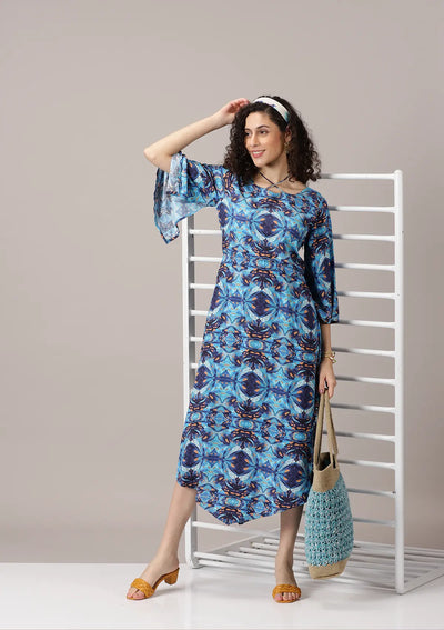 Twirl - Sweetheart Neck Tie-up Dress