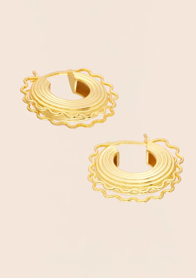 Wavy Ribbed Hoops for Women