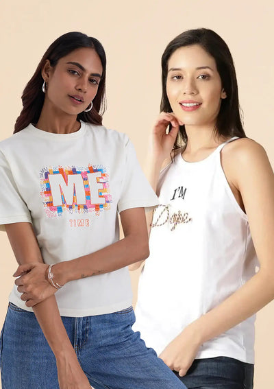 White MEtime Tee Combo