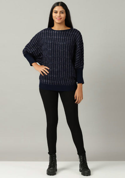 Navy Blue Shimmer Pullover
