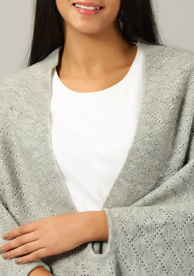 Grey Knitted Poncho