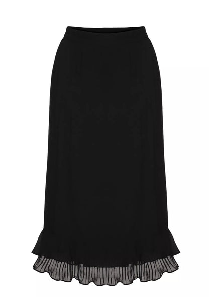 Zaynab - Black pleated hem trumpet skirt For Women