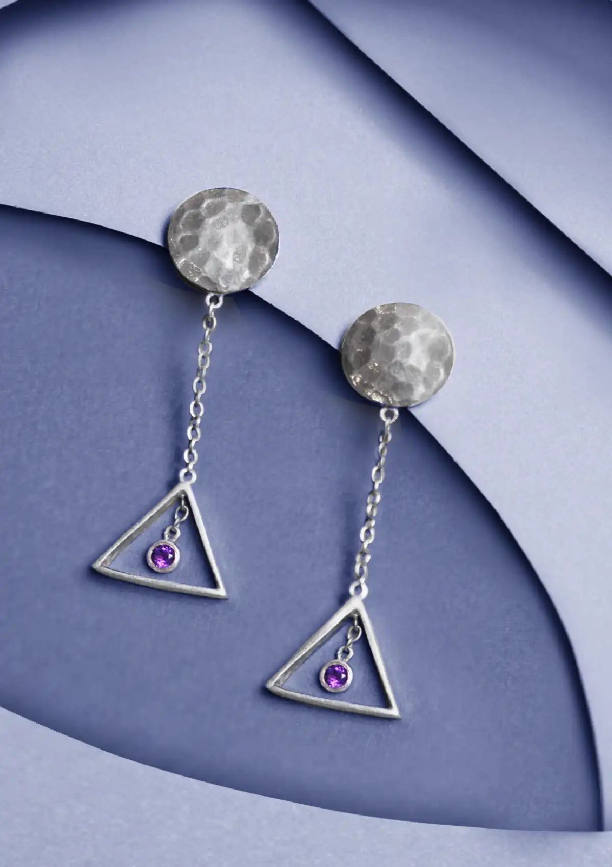 Amethyst Silver Dangle Earring for women