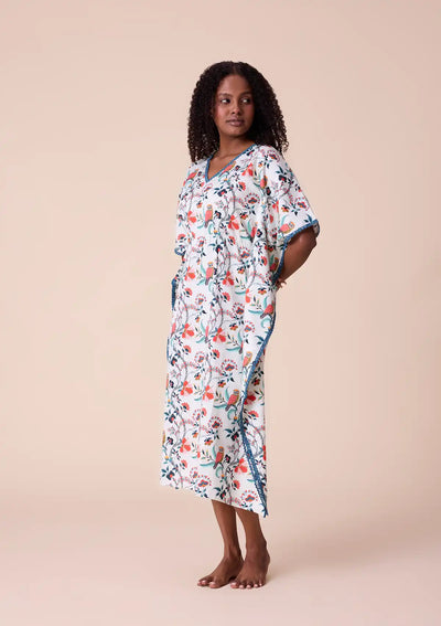 Athena printed kaftan with lace Online