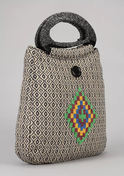 Women's accessories jacquard bead work bag