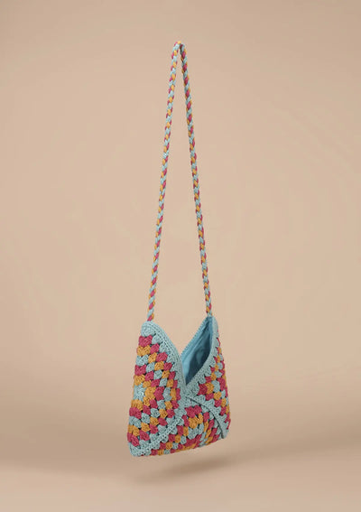 Crossbody Blue Crochet crossbody bag, bags for women