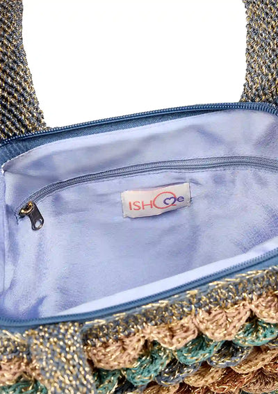 Metallic Crochet mini bag, bags for women