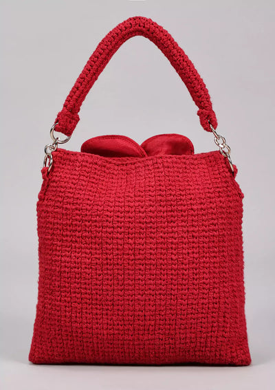 Red Crochet mini bag, bags for women