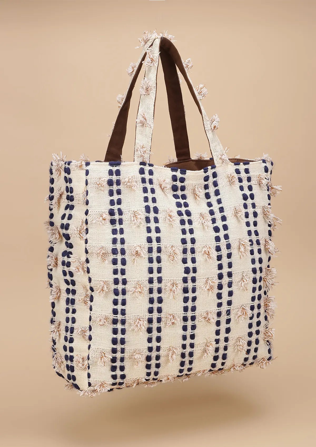 Beige Handcrafted tote bag for women