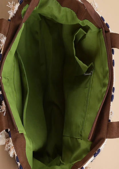 Beige Handcrafted Tote Bag Online