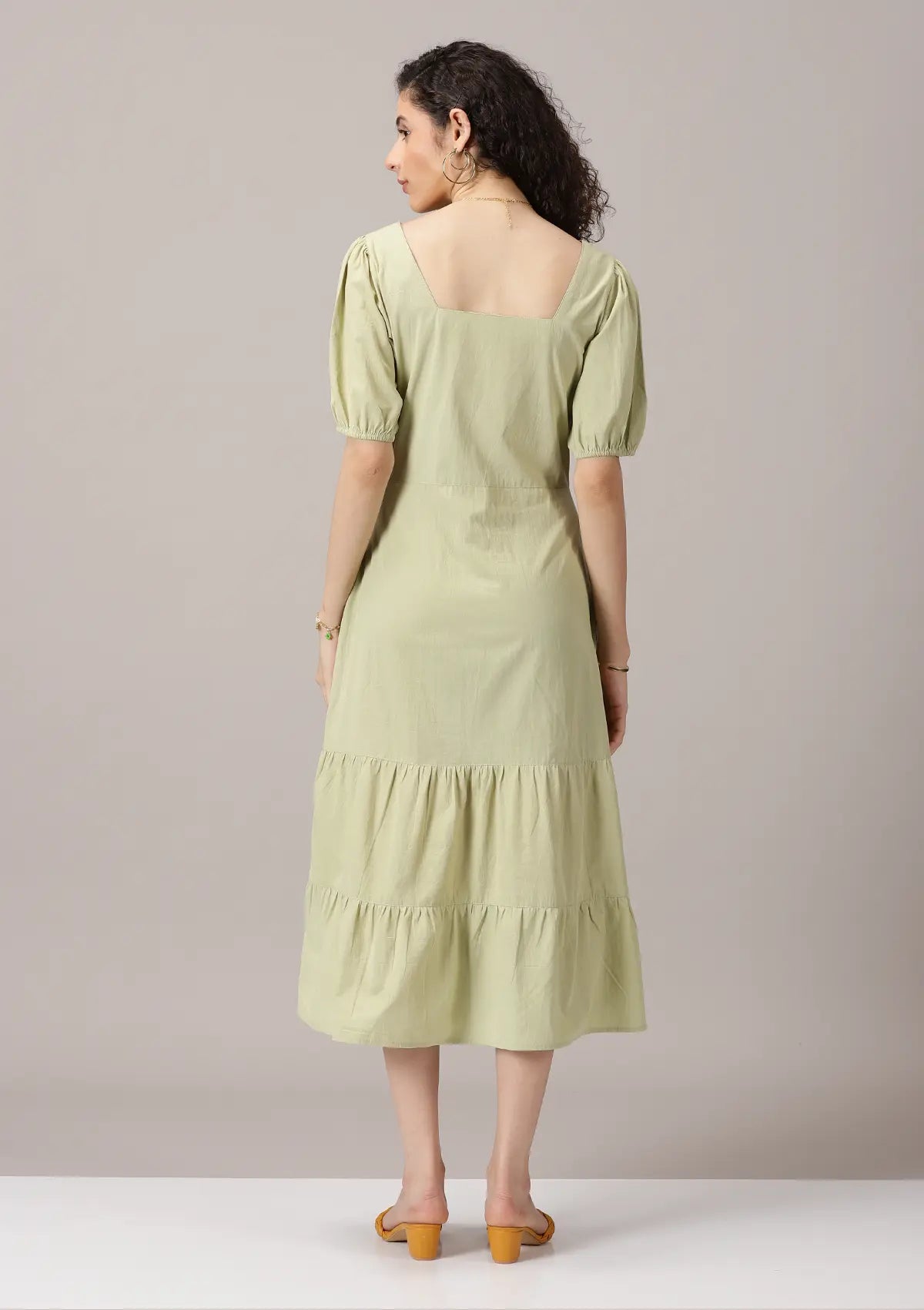 Best Balboa Swing Tea Green Dress for women by IshqME