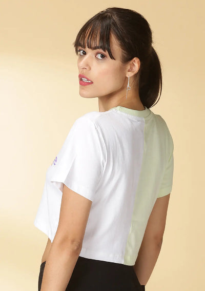 Best Cotton Cut Panel Green crop top for women by IshqME