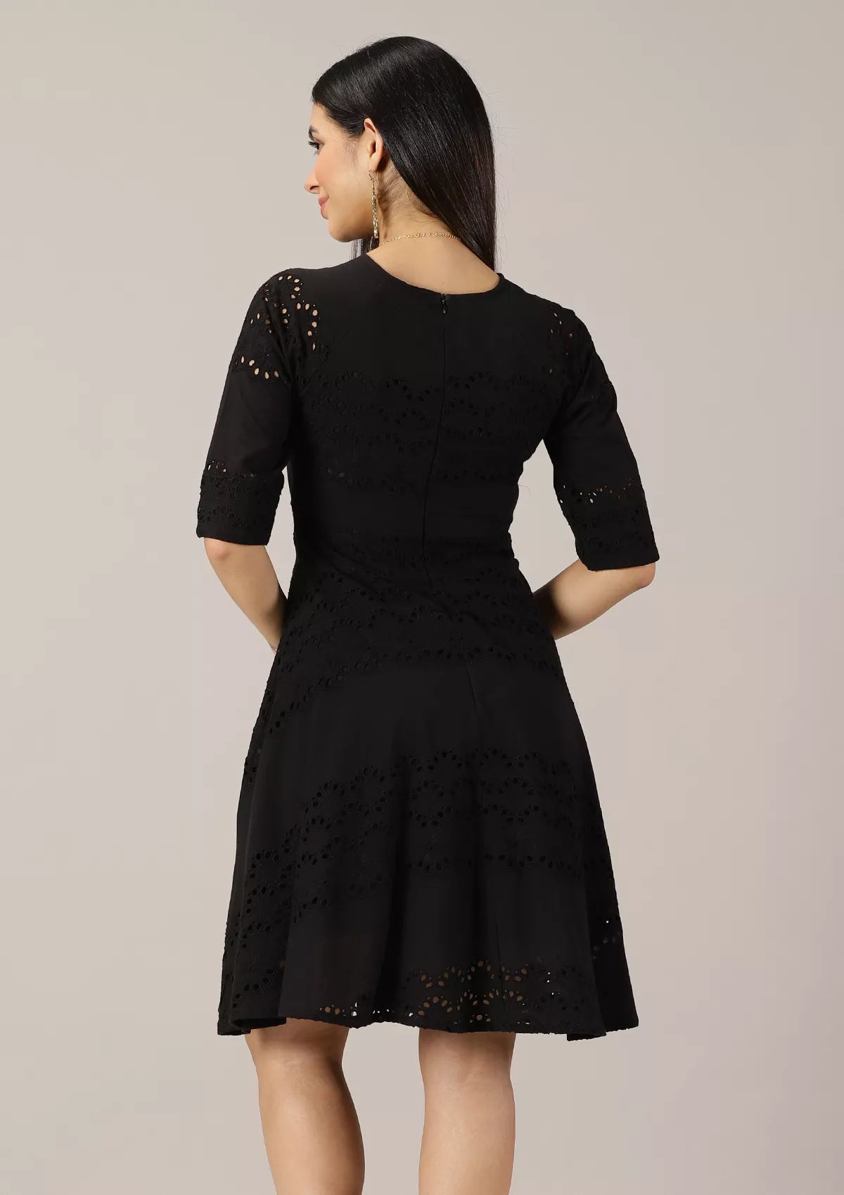 Best Hepburn Chic Schiffli Dress for women by IshqME