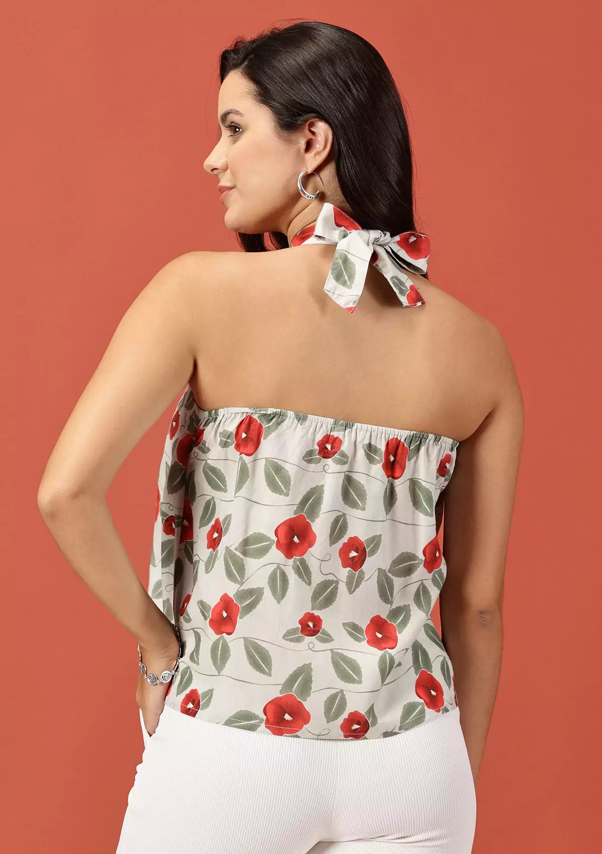 Best Kasumi Printed Tie Up top for women by IshqME