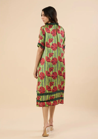 Best Leilani Cold Shoulder Floral Printed Dress for women by IshqME