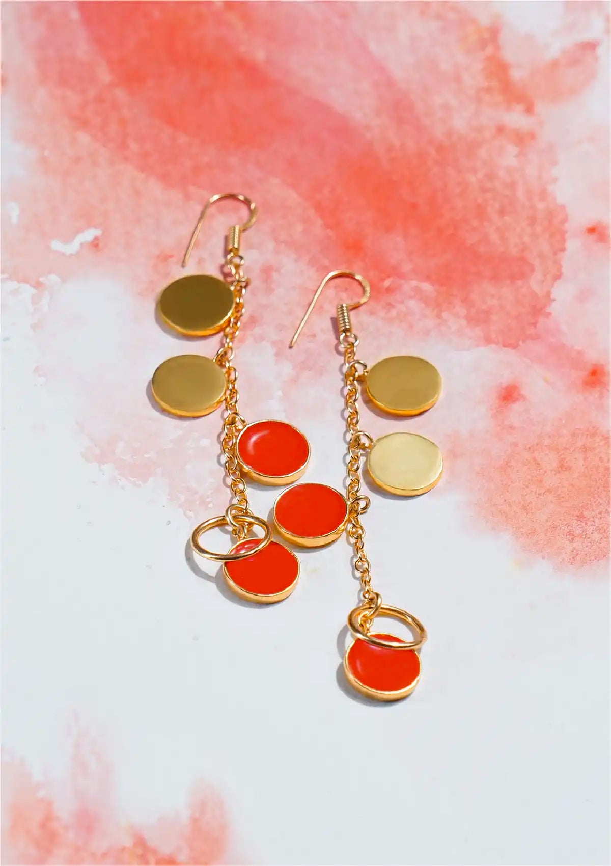 Boho gold neon earrings for women