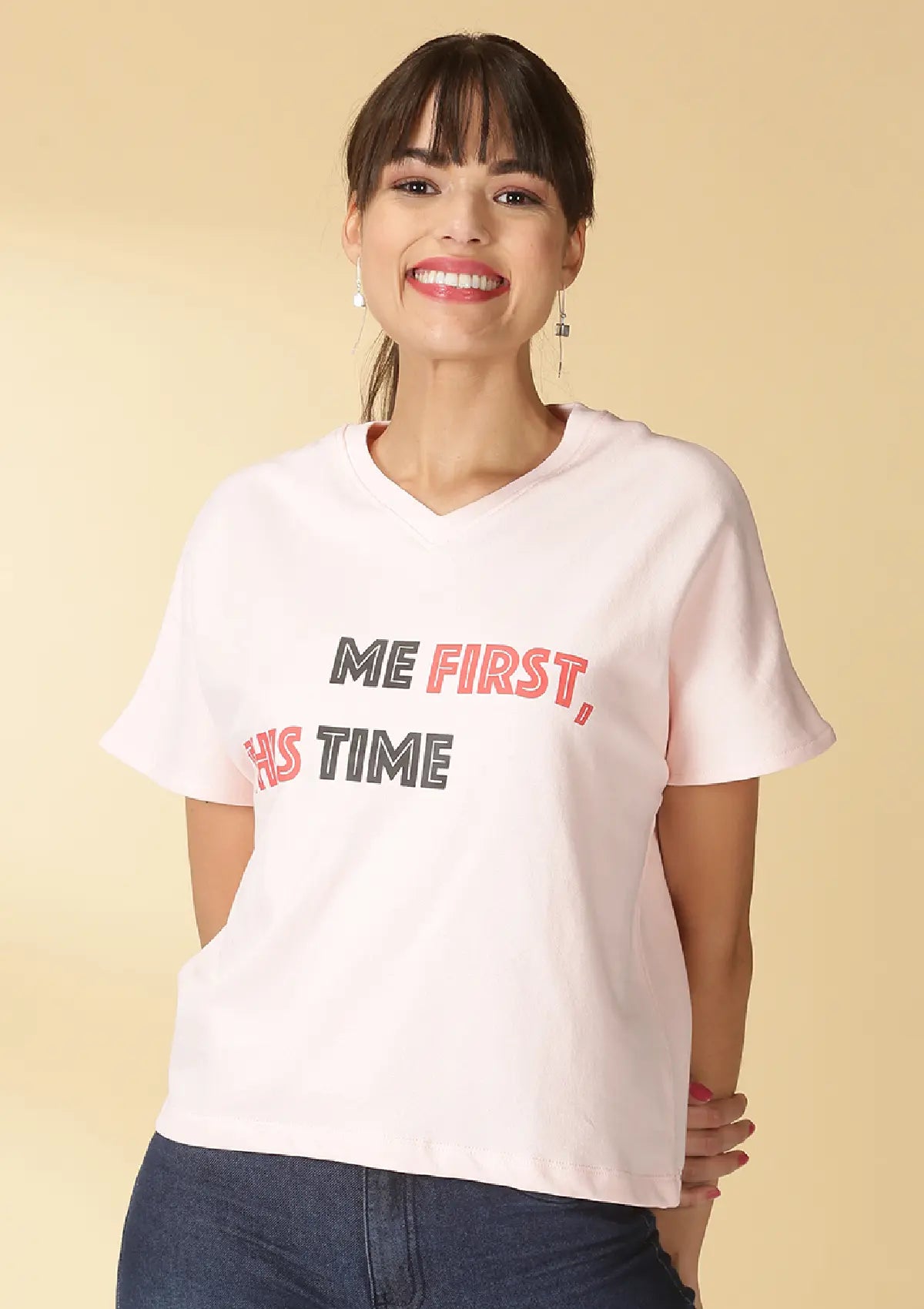 Buy Fleece (Pink) t-shirt for women at IshqME