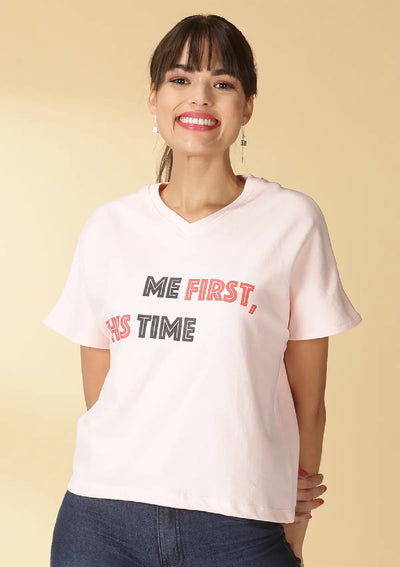 Buy Fleece (Pink) t-shirt for women at IshqME