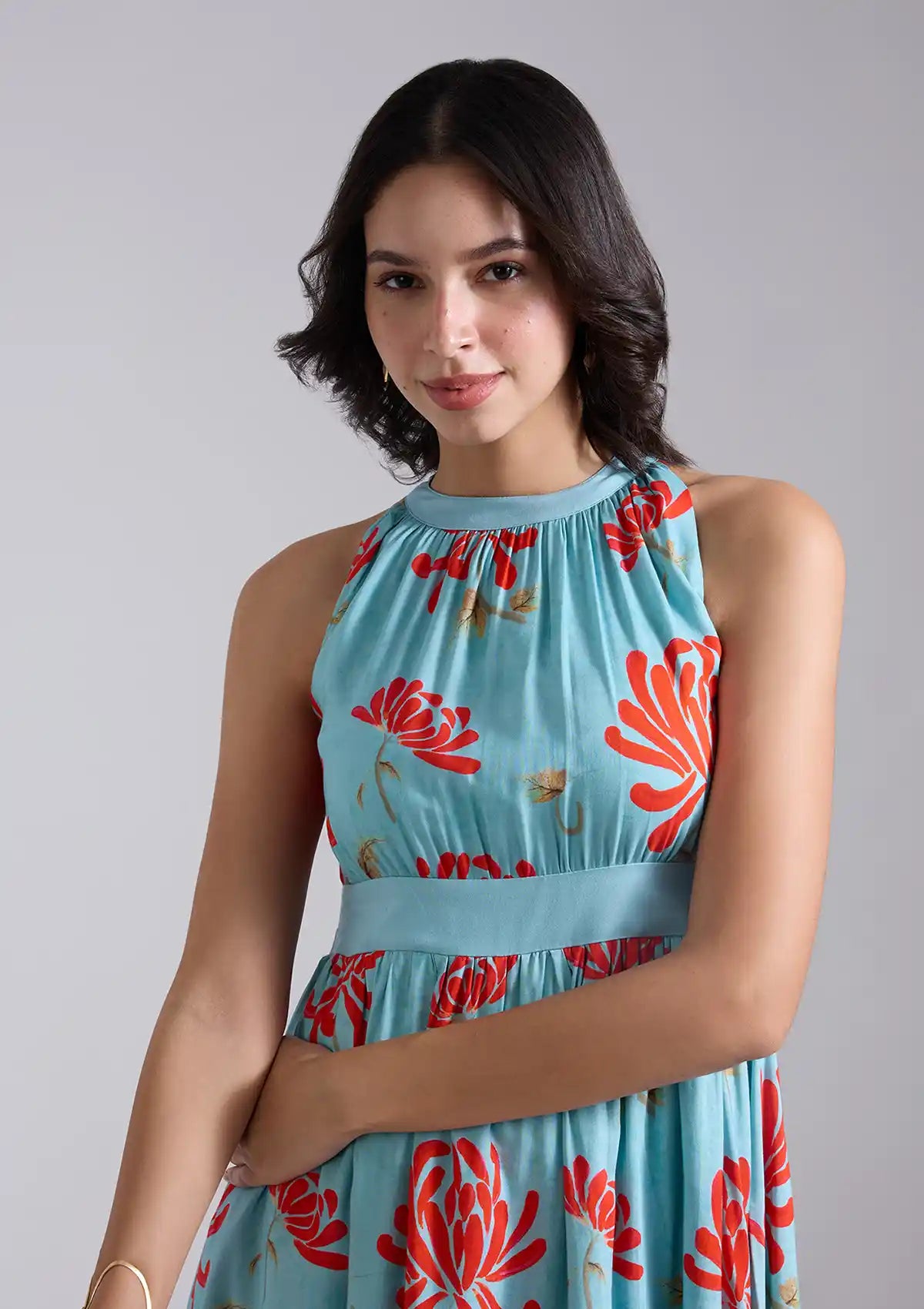 Buy Harumi Halter Neck Fit and Flare Dress online for women at IshqME