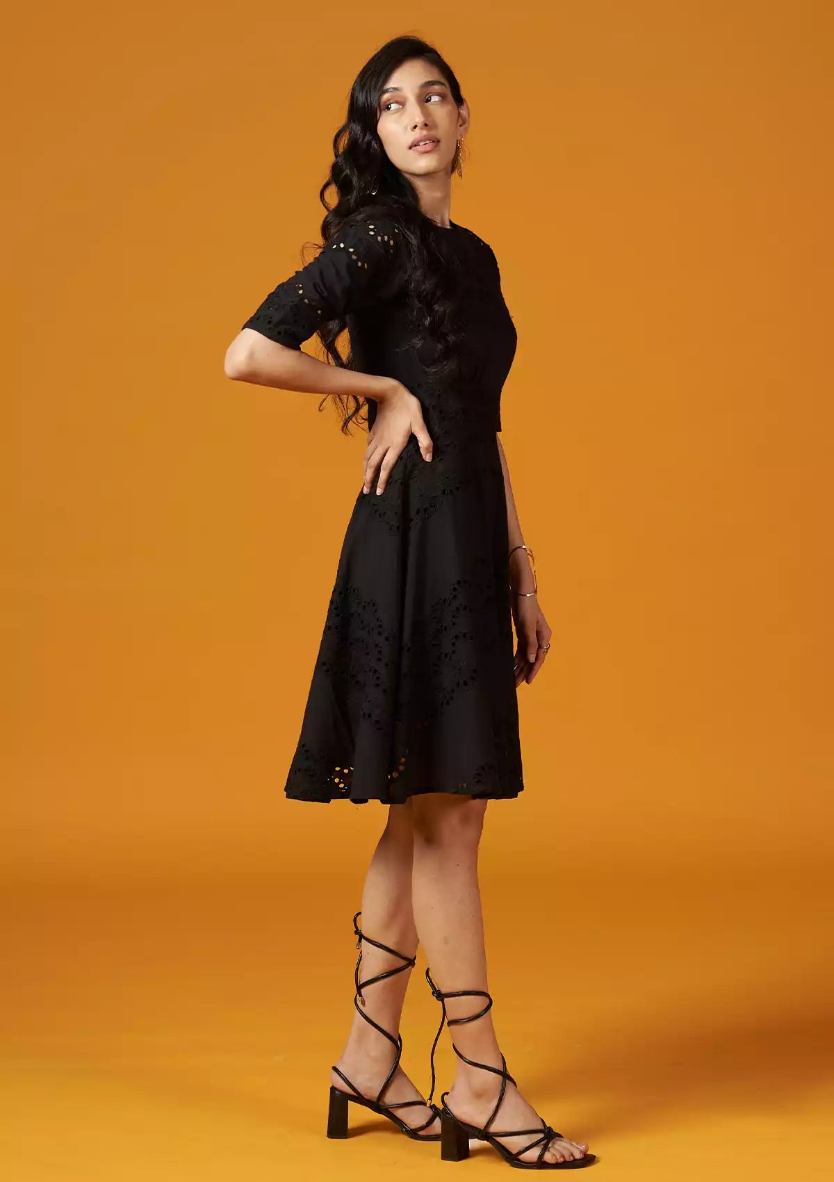 Buy Hepburn Chic Schiffli Dress online for women at IshqME