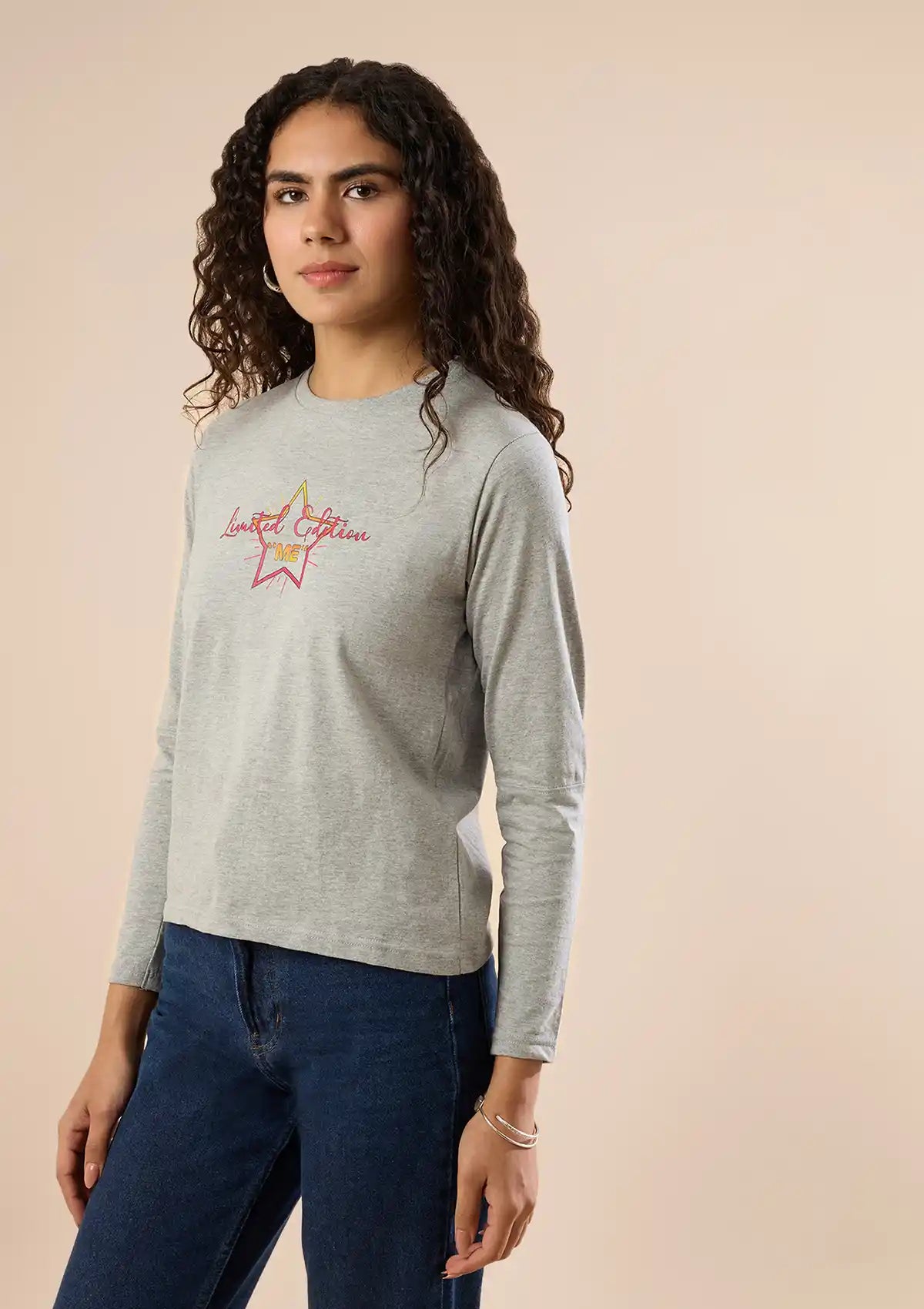 Buy Melange Graphic Print t-shirt for women at IshqME
