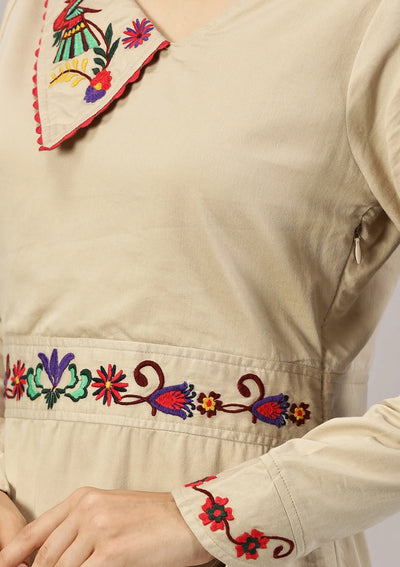Otomi - Embroidered Sheath Dress